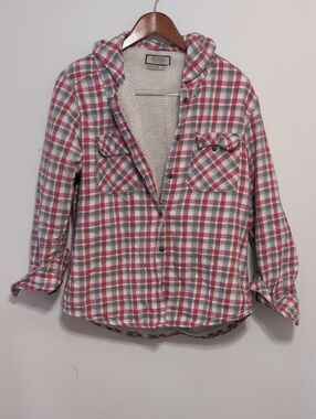 Boston Traders R E Plaid Sherpa Lined Flannel Jacket Size Large